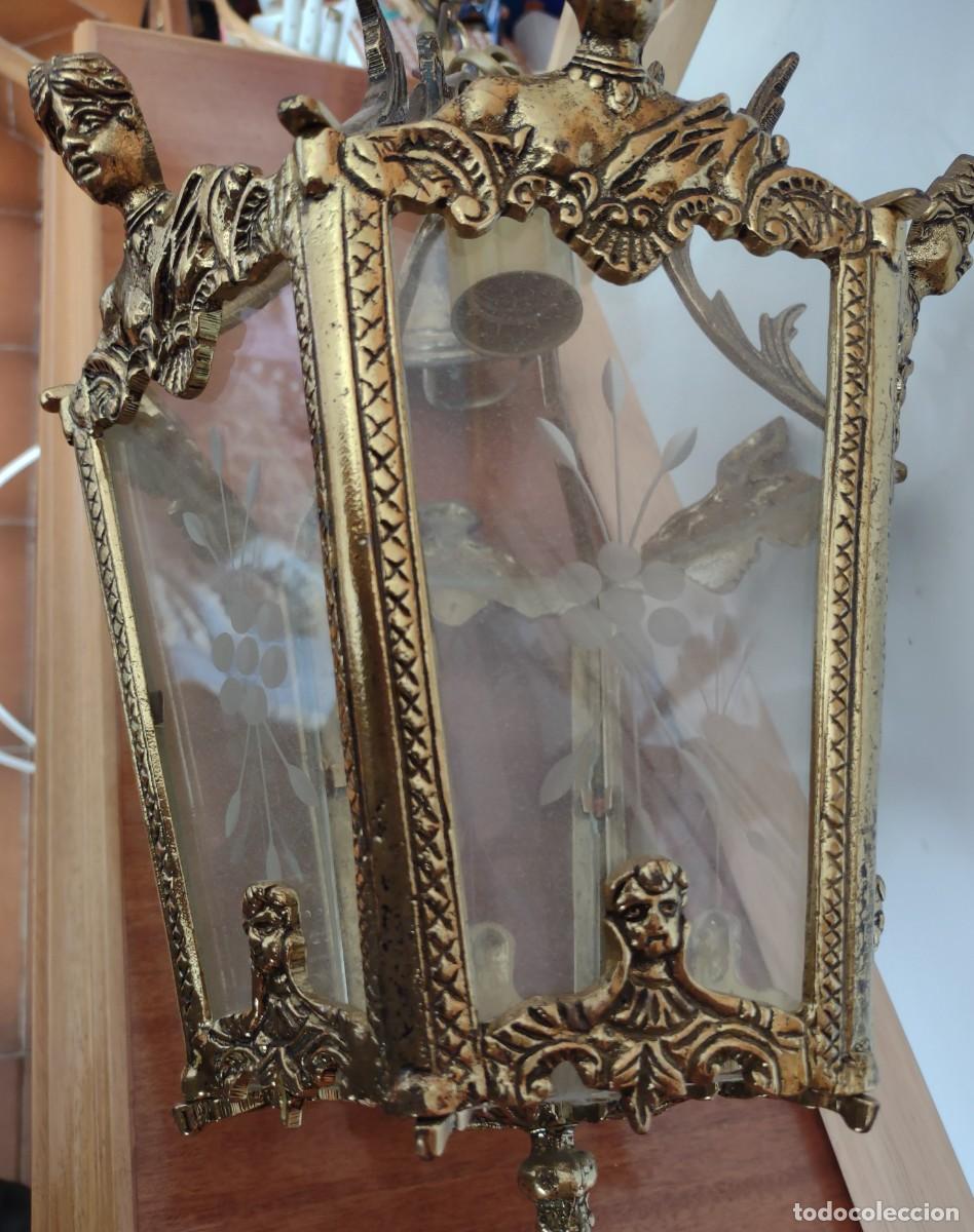 Antig&uuml;edades: Lampara de farol bronce como nueva - Foto 3