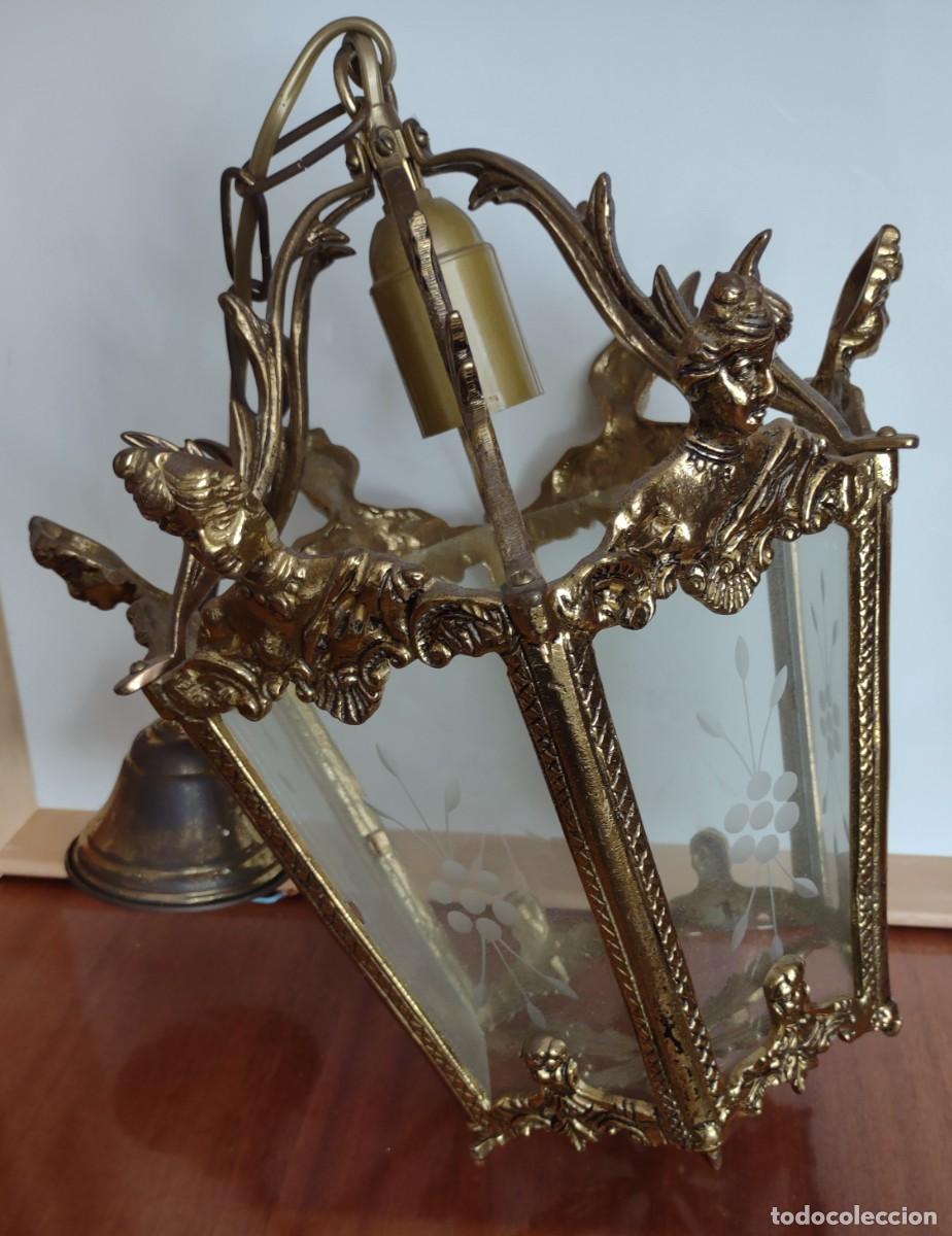 Antig&uuml;edades: Lampara de farol bronce como nueva
