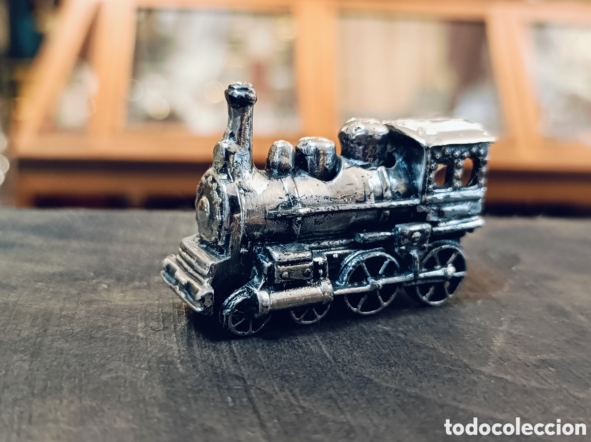 Antig&uuml;edades: LOCOMOTORA TREN EN MINIATURA . REALIZADO EN PLATA 925
