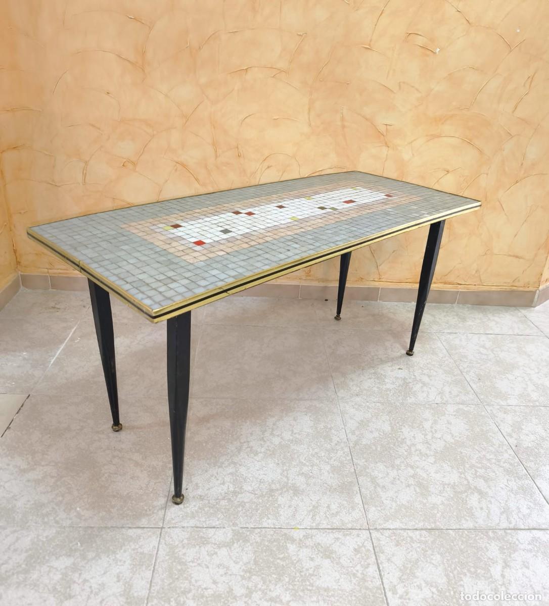 Antig&uuml;edades: MESA DE CENTRO MOSAICOS MID CENTURY - Foto 5