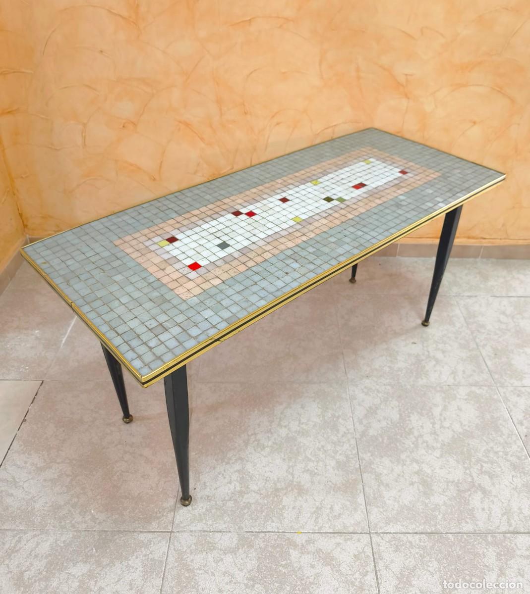 Antig&uuml;edades: MESA DE CENTRO MOSAICOS MID CENTURY - Foto 7