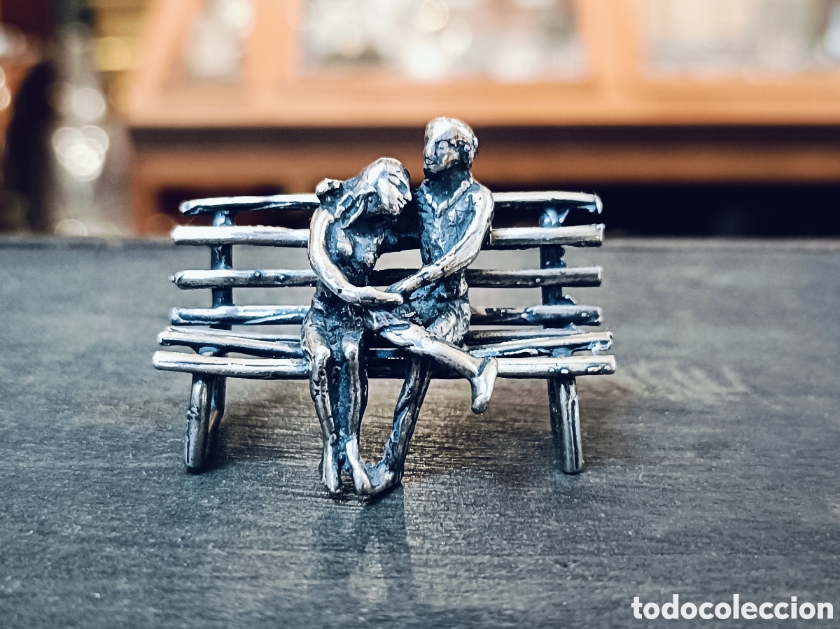 Antig&uuml;edades: MINIATURA REALIZADA EN PLATA DE LEY . PAREJA DE ENAMORADOS