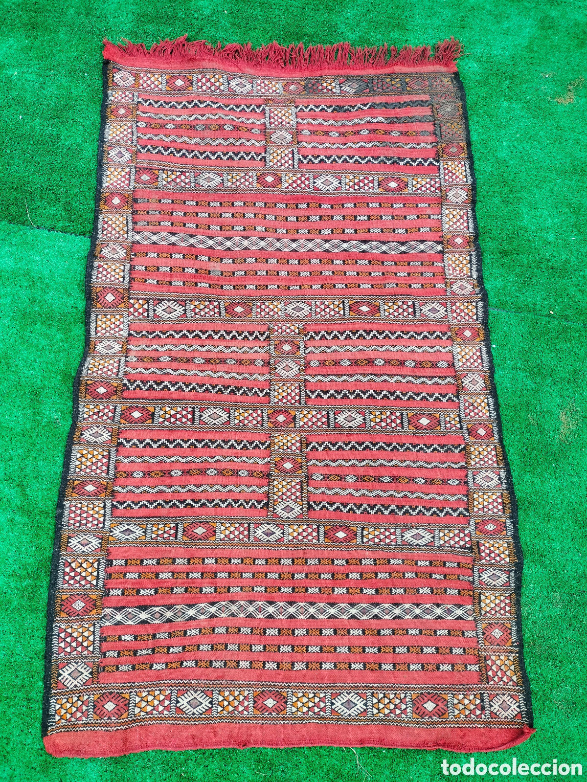 Antig&uuml;edades: alfombra Kilim bereber marroqu&iacute; (tipo Hanbel de Zemmour)