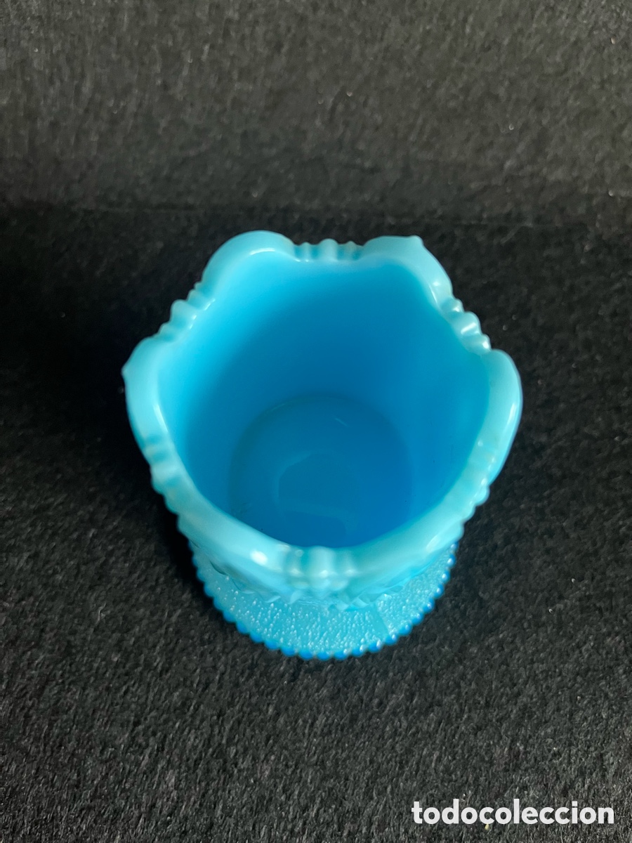 Antig&uuml;edades: Antiguo palillero opalina azul turquesa - Foto 2
