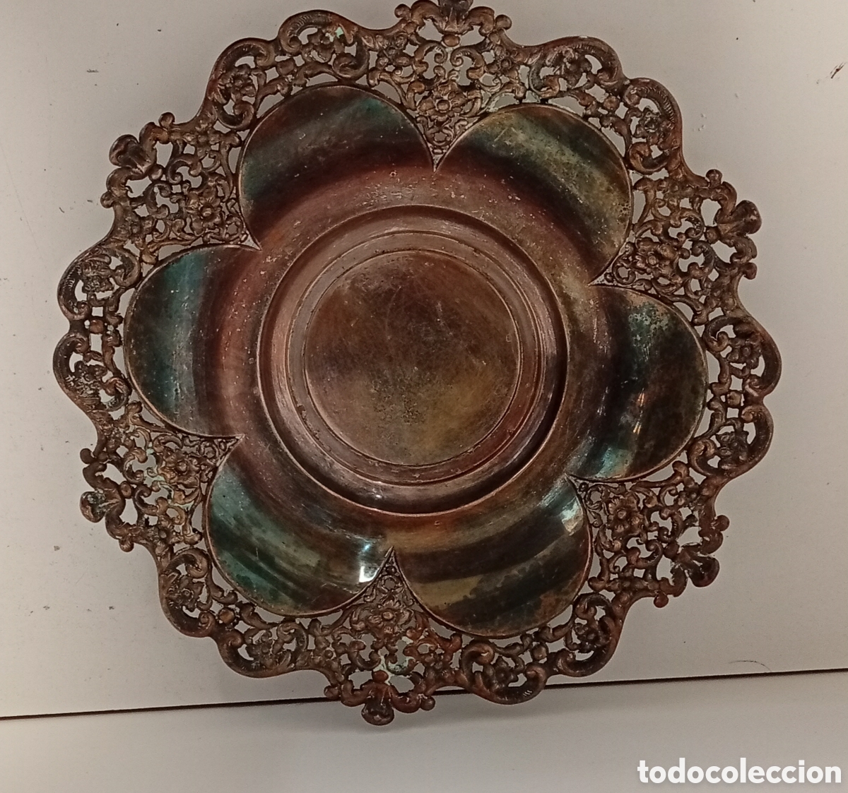 Antig&uuml;edades: .PLATOS DE ALPACA DE CENTRO DE MESA DECORATIVO - Foto 3