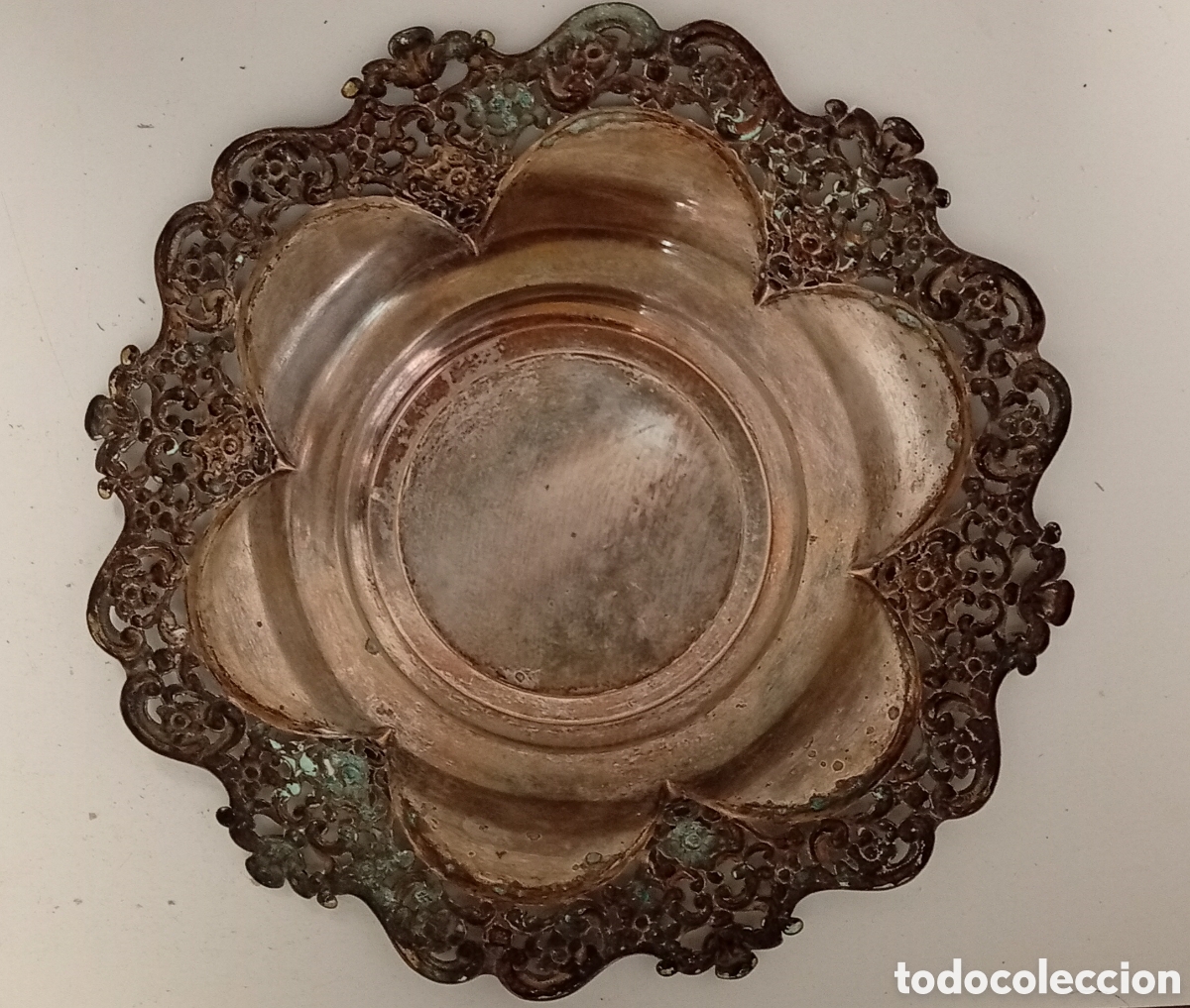 Antig&uuml;edades: .PLATOS DE ALPACA DE CENTRO DE MESA DECORATIVO - Foto 4
