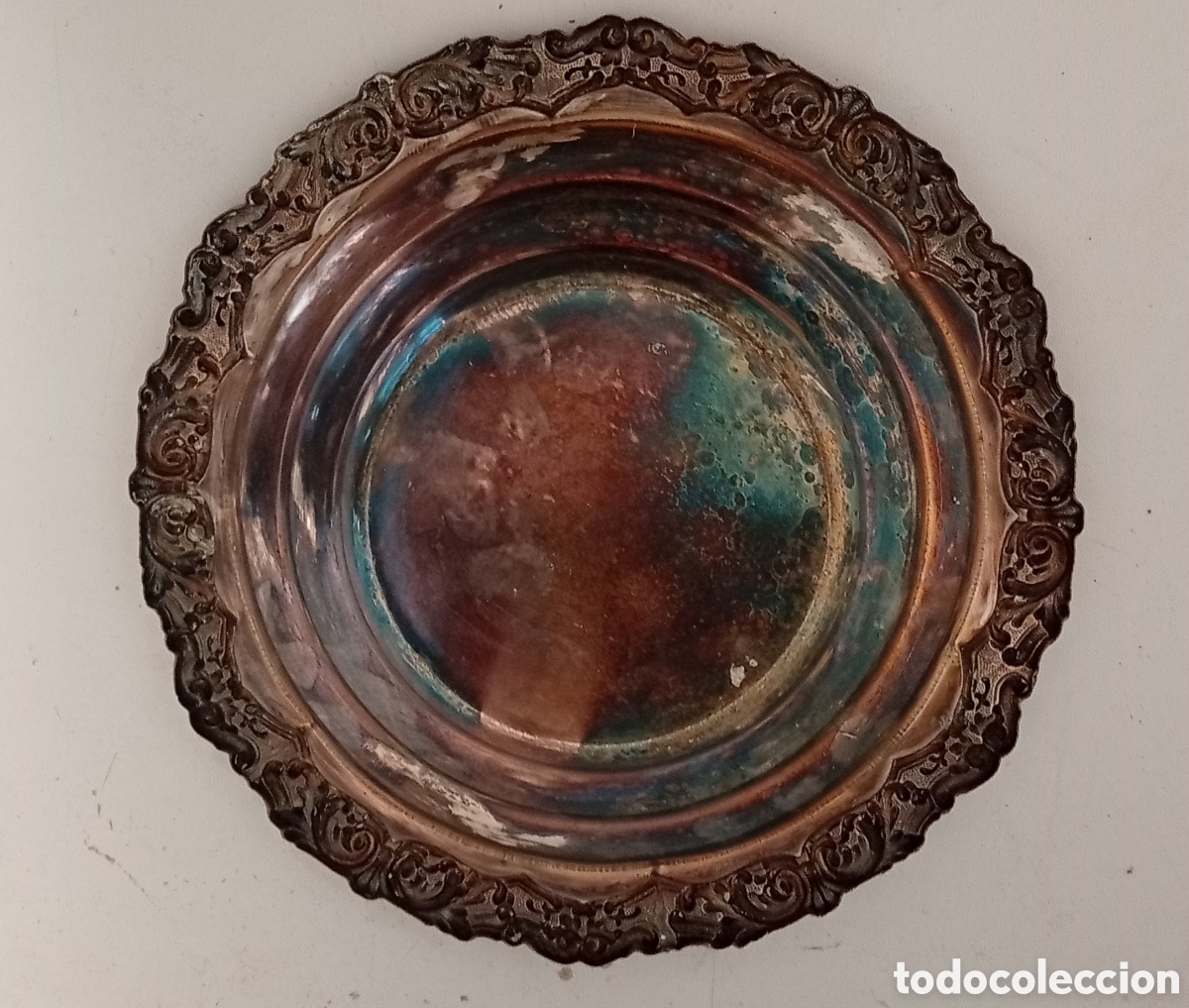Antig&uuml;edades: .PLATOS DE ALPACA DE CENTRO DE MESA DECORATIVO - Foto 5