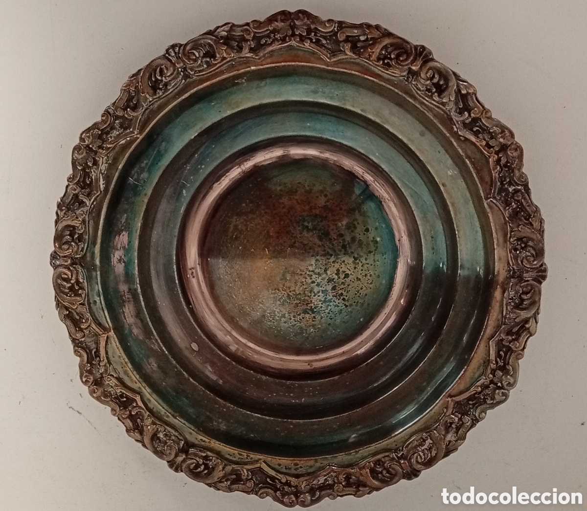 Antig&uuml;edades: .PLATOS DE ALPACA DE CENTRO DE MESA DECORATIVO - Foto 6