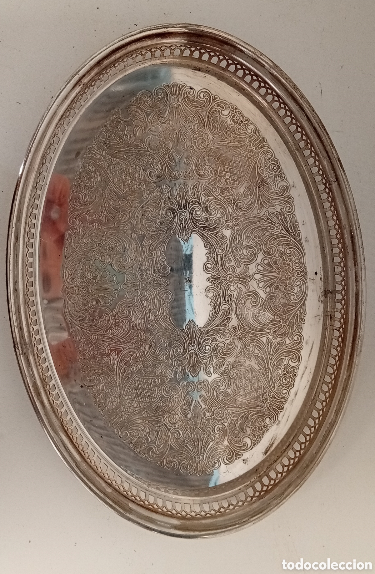 Antig&uuml;edades: .BANDEJAS DE SERVIR PLATEADAS DISE&Ntilde;OS FLORAL - Foto 3