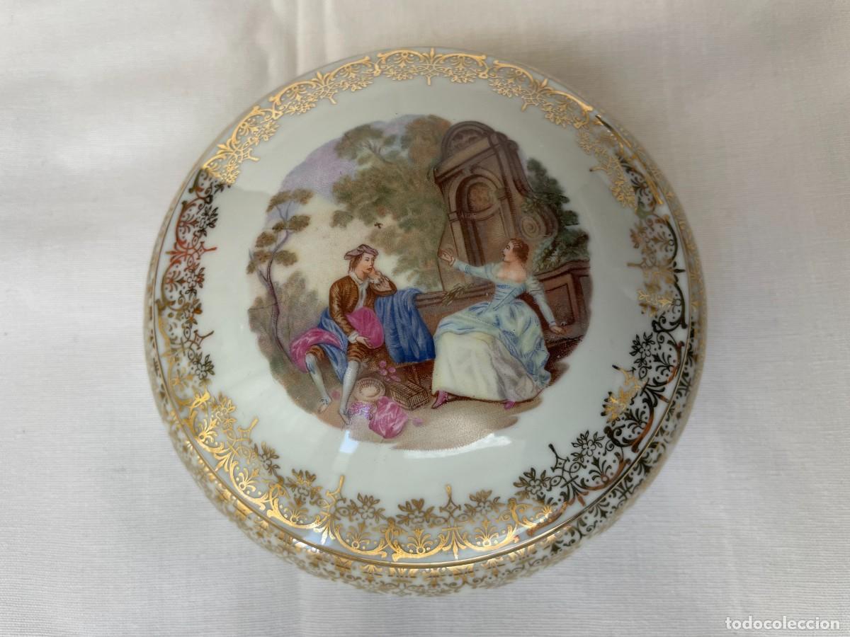 Antig&uuml;edades: JOYERO REDONDO DE PORCELANA LIMOGES
