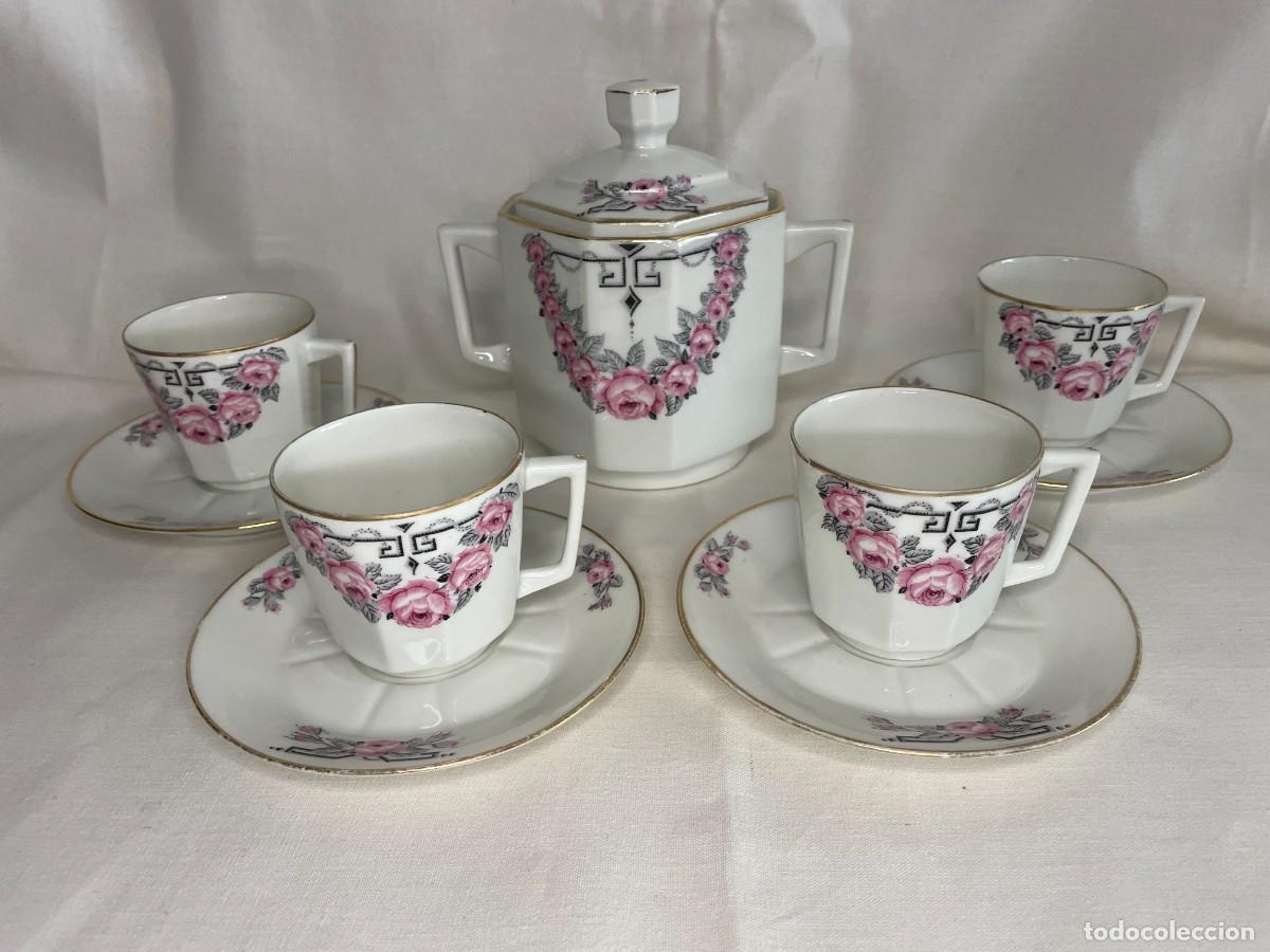 Antig&uuml;edades: JUEGO DE CAF&Eacute; DE PORCELANA LIMOGES