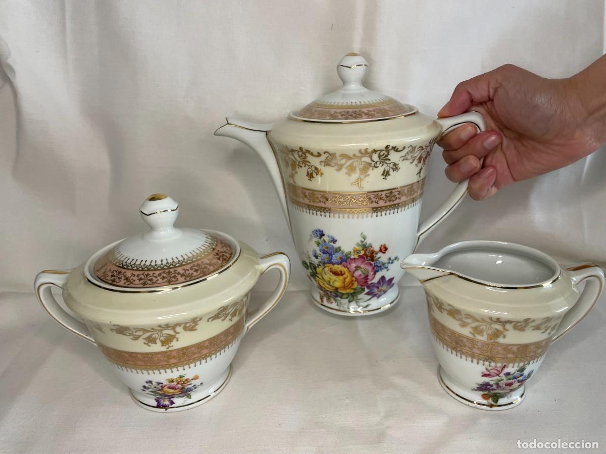 Antig&uuml;edades: CONJUNTO DE CAF&Eacute; DE PORCELANA LIMOGES