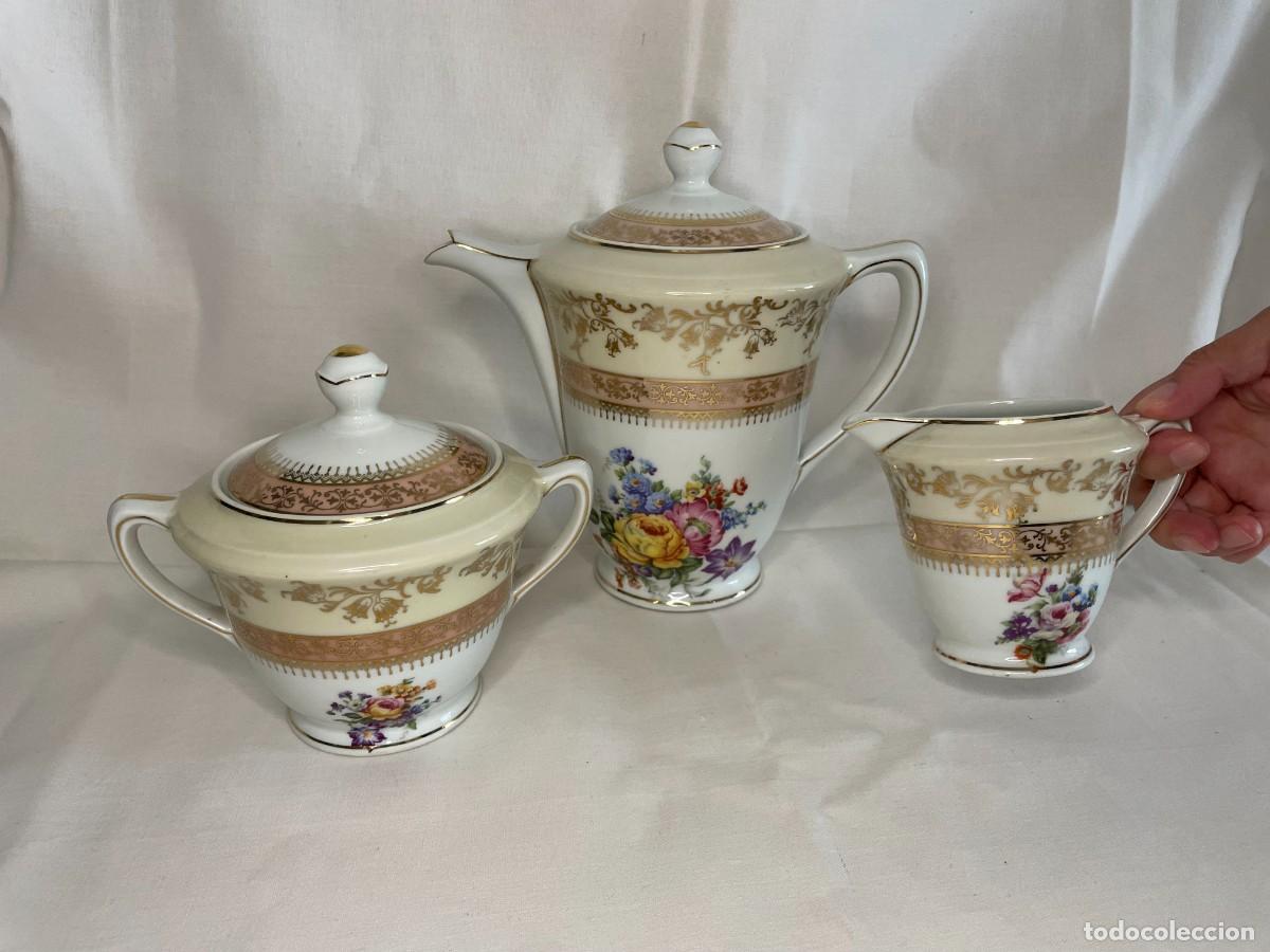 Antig&uuml;edades: CONJUNTO DE CAF&Eacute; DE PORCELANA LIMOGES - Foto 2