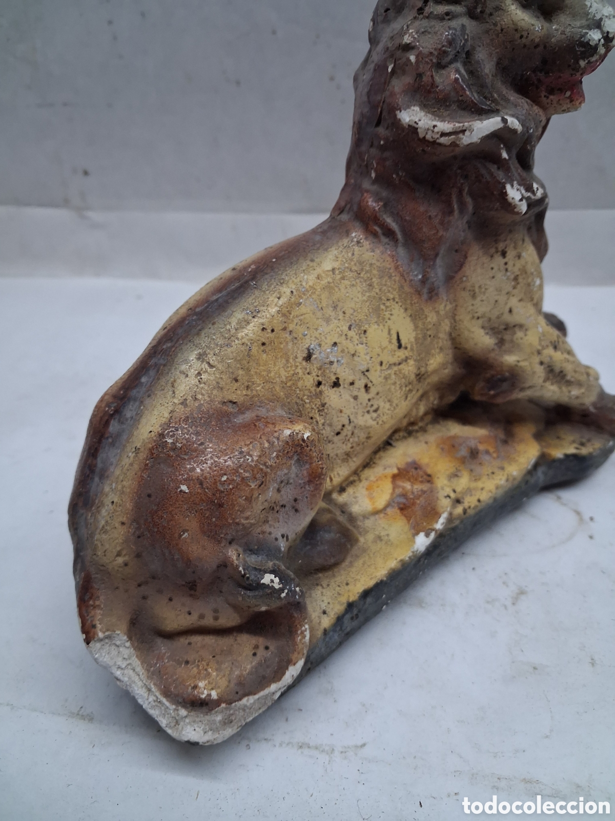 Antig&uuml;edades: Figura Le&oacute;n escayola - Foto 3