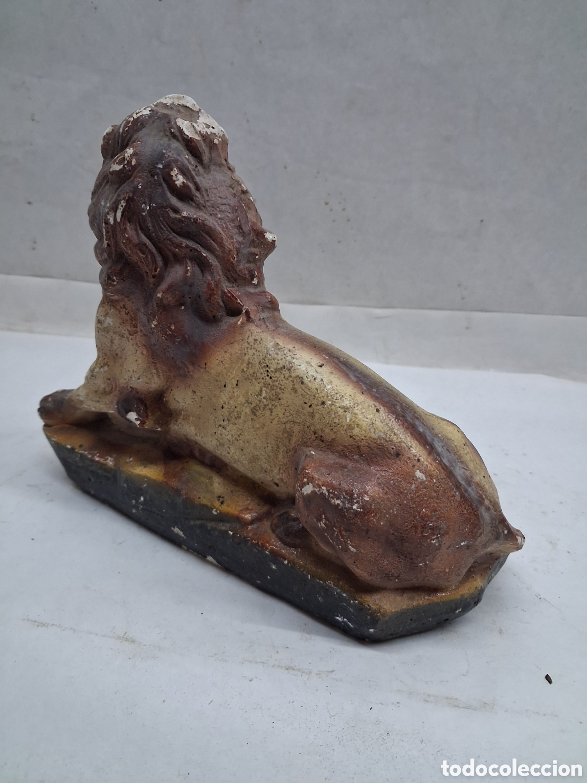 Antig&uuml;edades: Figura Le&oacute;n escayola - Foto 4