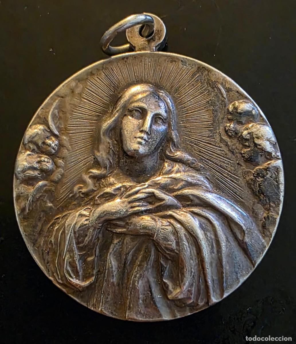 Antig&uuml;edades: Antigua Medalla Religiosa de Nuestra Se&ntilde;ora de F&aacute;tima 1917 en Relieve &ndash; Rosario Conmemorativo