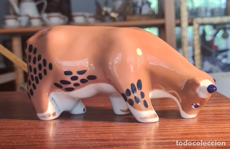 Antig&uuml;edades: Vaca Marr&oacute;n n&ordm; 2 Sargadelos Figura de porcelana Cuarta etapa
