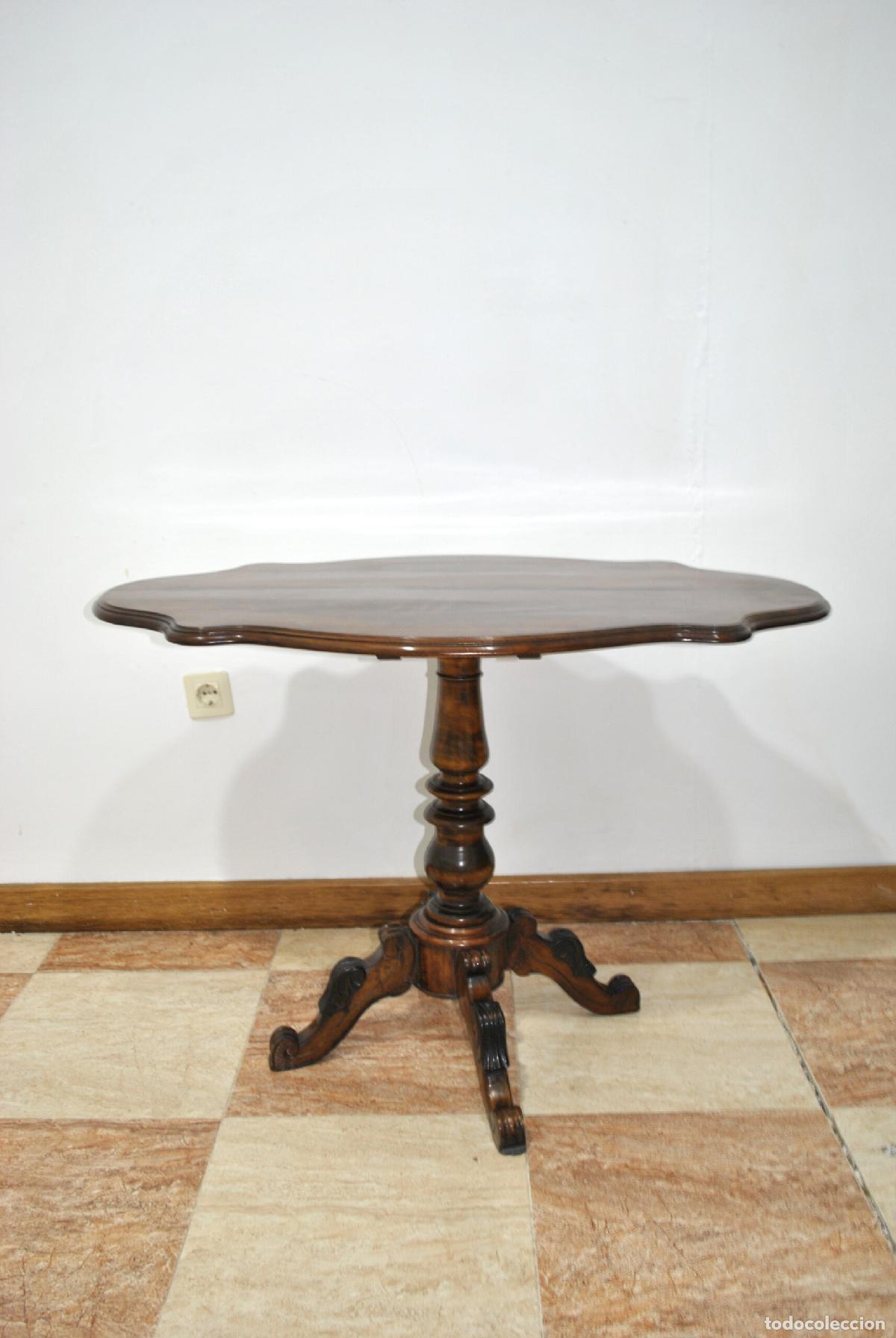 Antig&uuml;edades: Mesa de centro madera caoba plegable - Foto 2