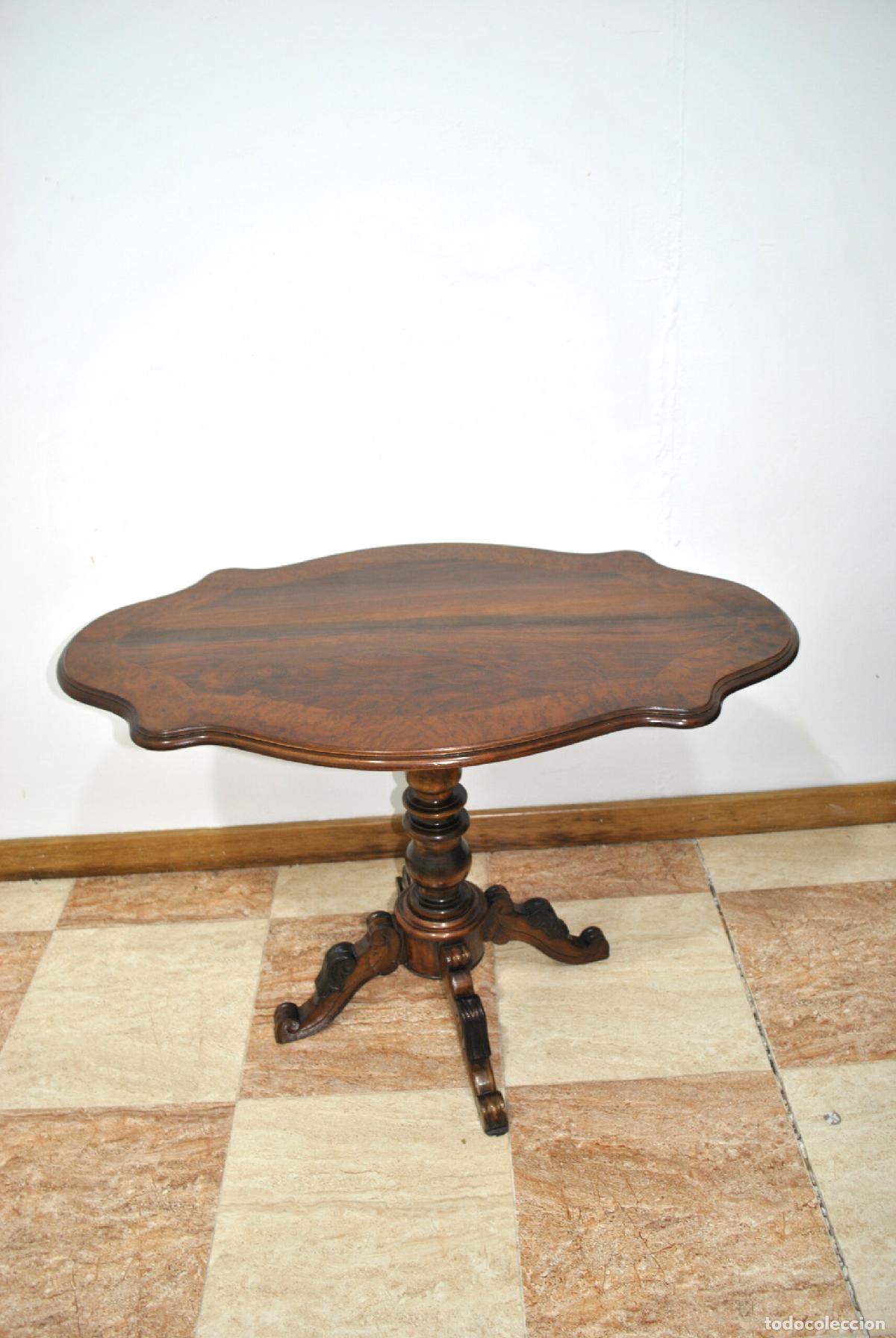 Antig&uuml;edades: Mesa de centro madera caoba plegable - Foto 3