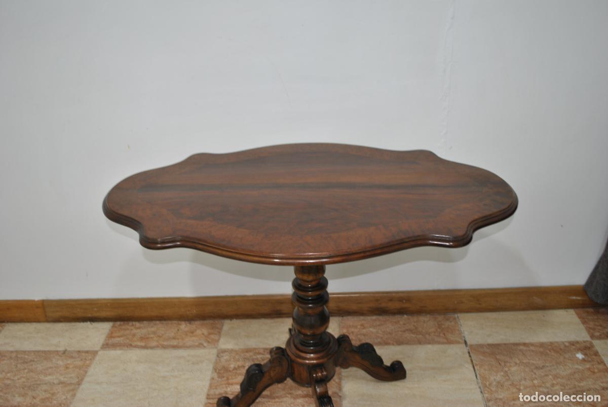 Antig&uuml;edades: Mesa de centro madera caoba plegable - Foto 4