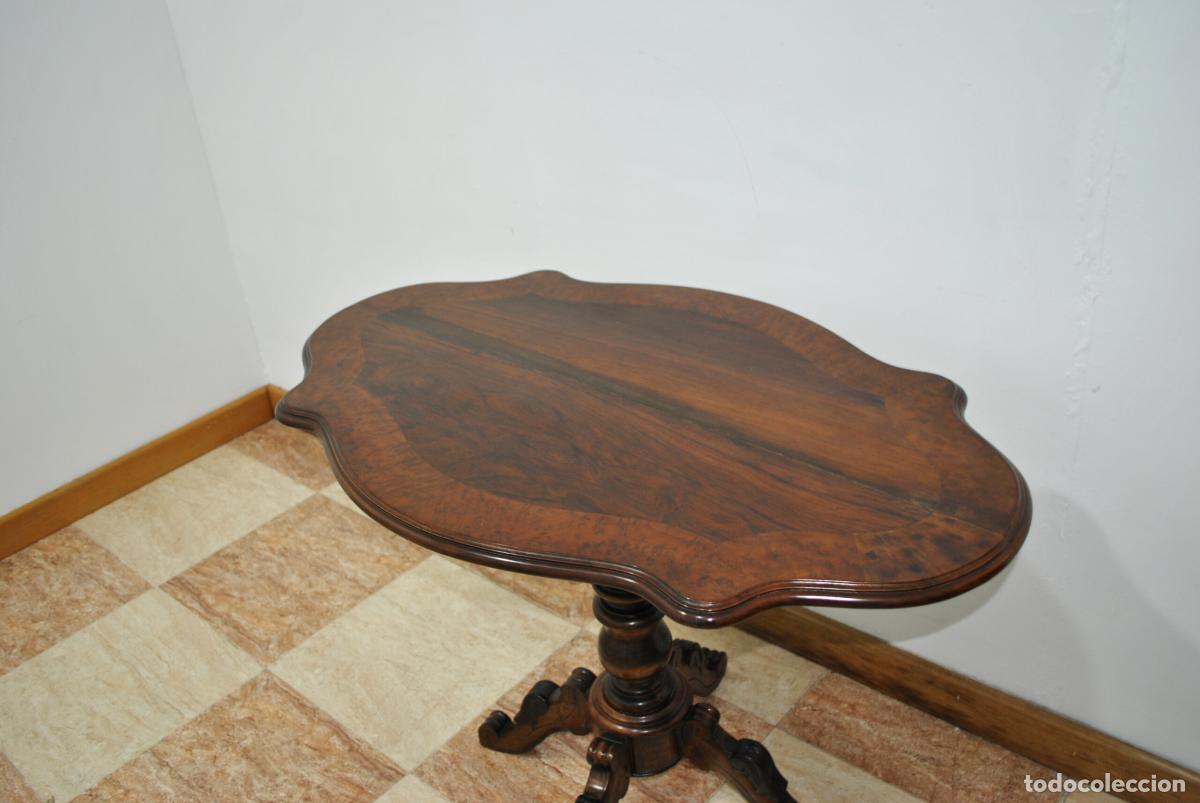 Antig&uuml;edades: Mesa de centro madera caoba plegable - Foto 5