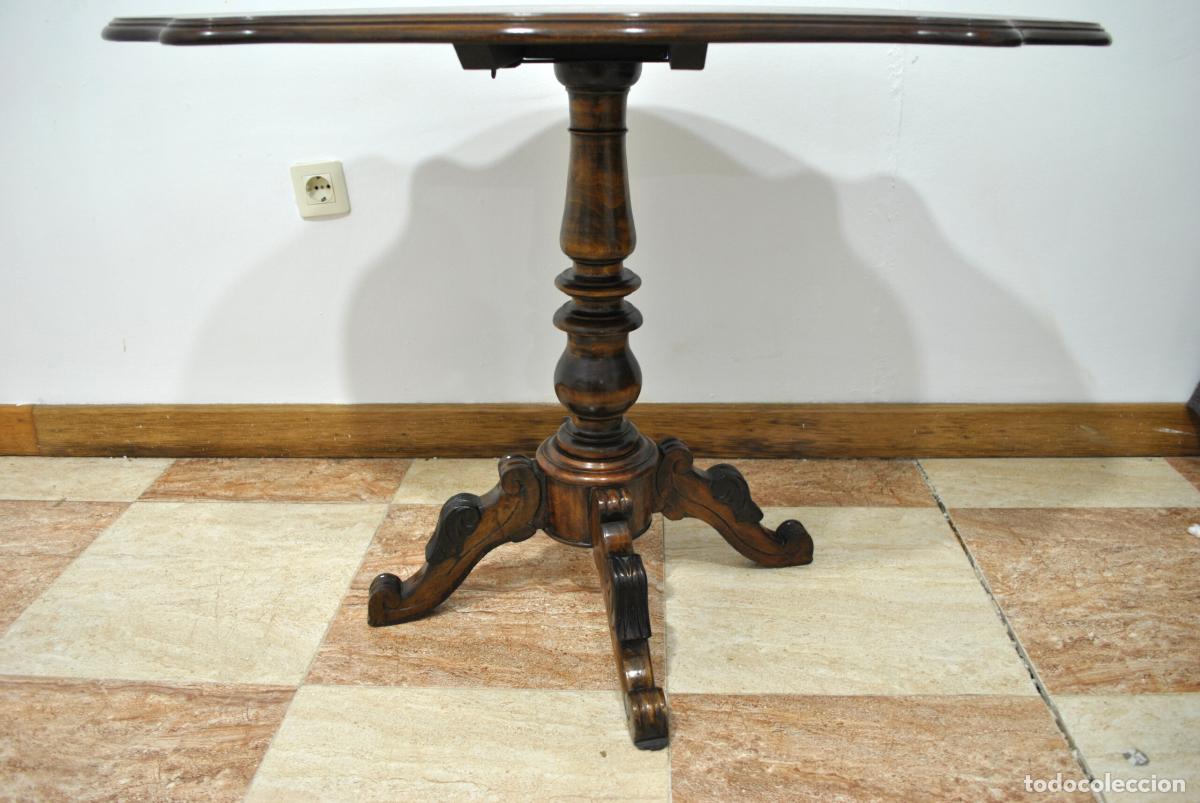 Antig&uuml;edades: Mesa de centro madera caoba plegable - Foto 6