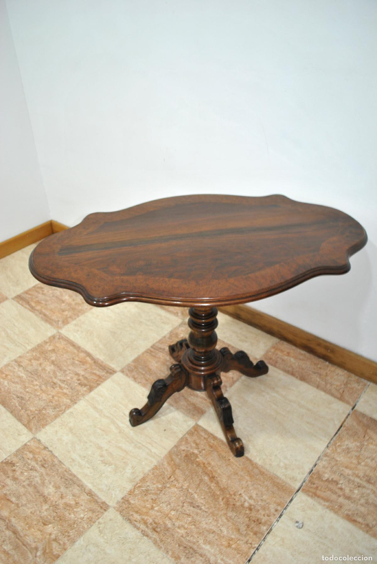 Antig&uuml;edades: Mesa de centro madera caoba plegable - Foto 8