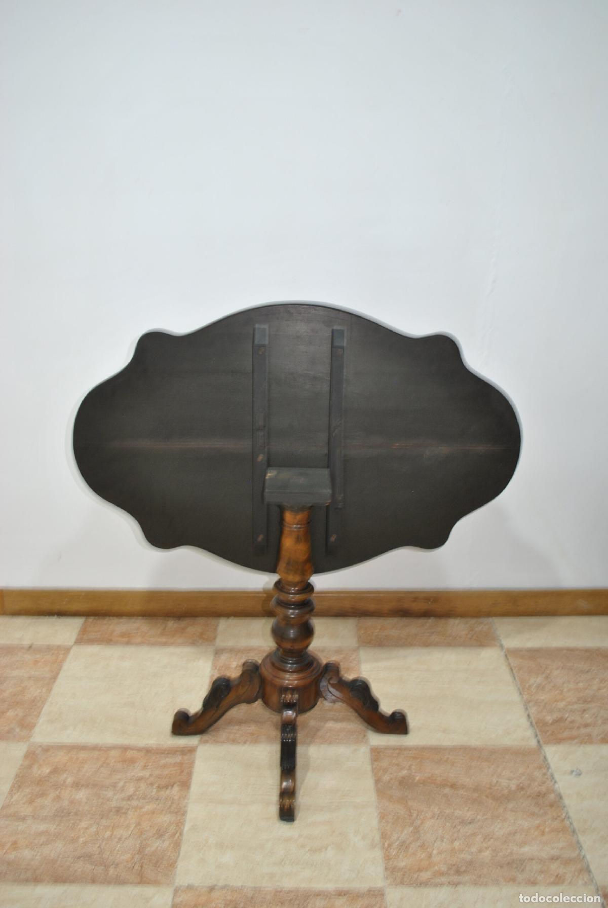 Antig&uuml;edades: Mesa de centro madera caoba plegable - Foto 9
