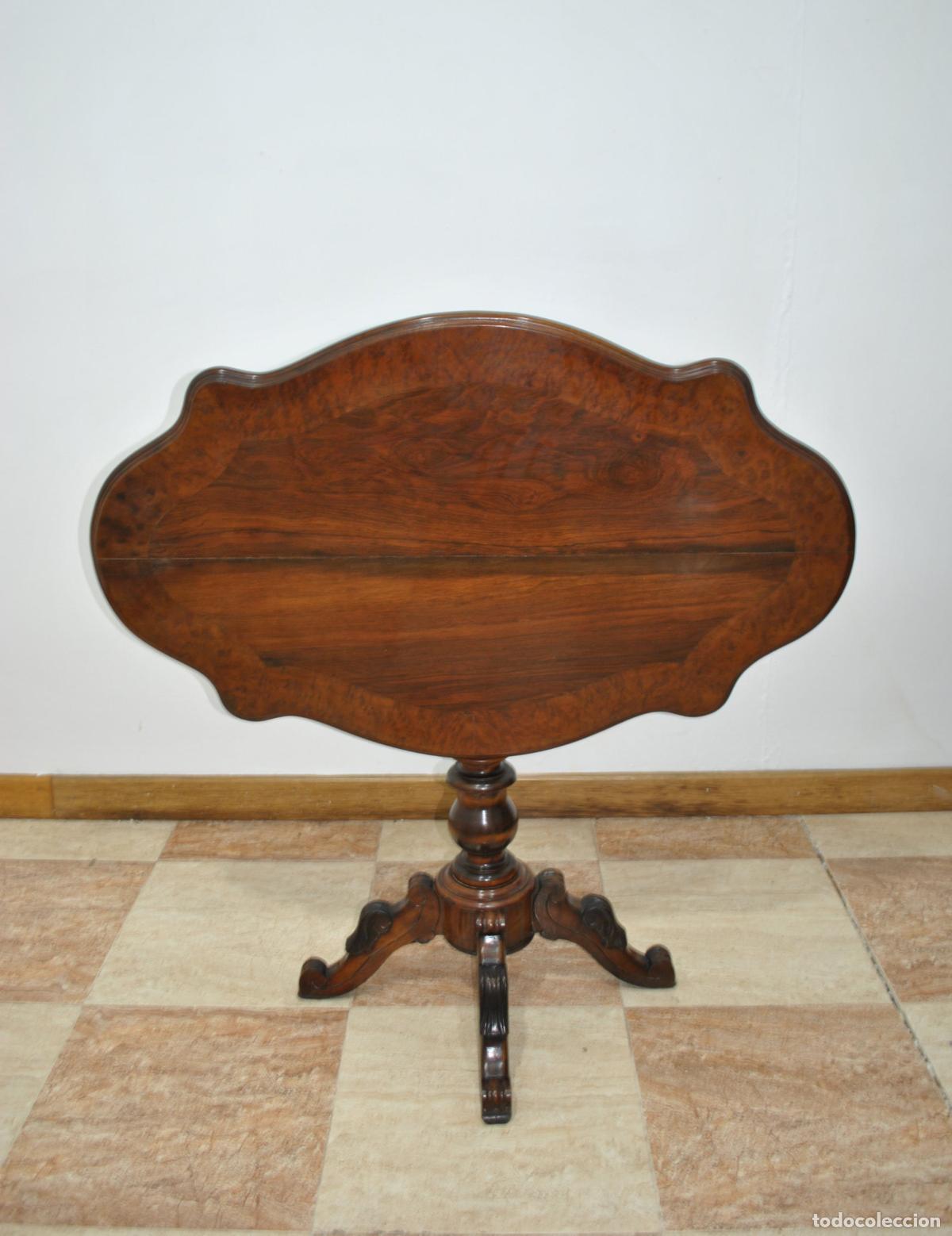 Antig&uuml;edades: Mesa de centro madera caoba plegable