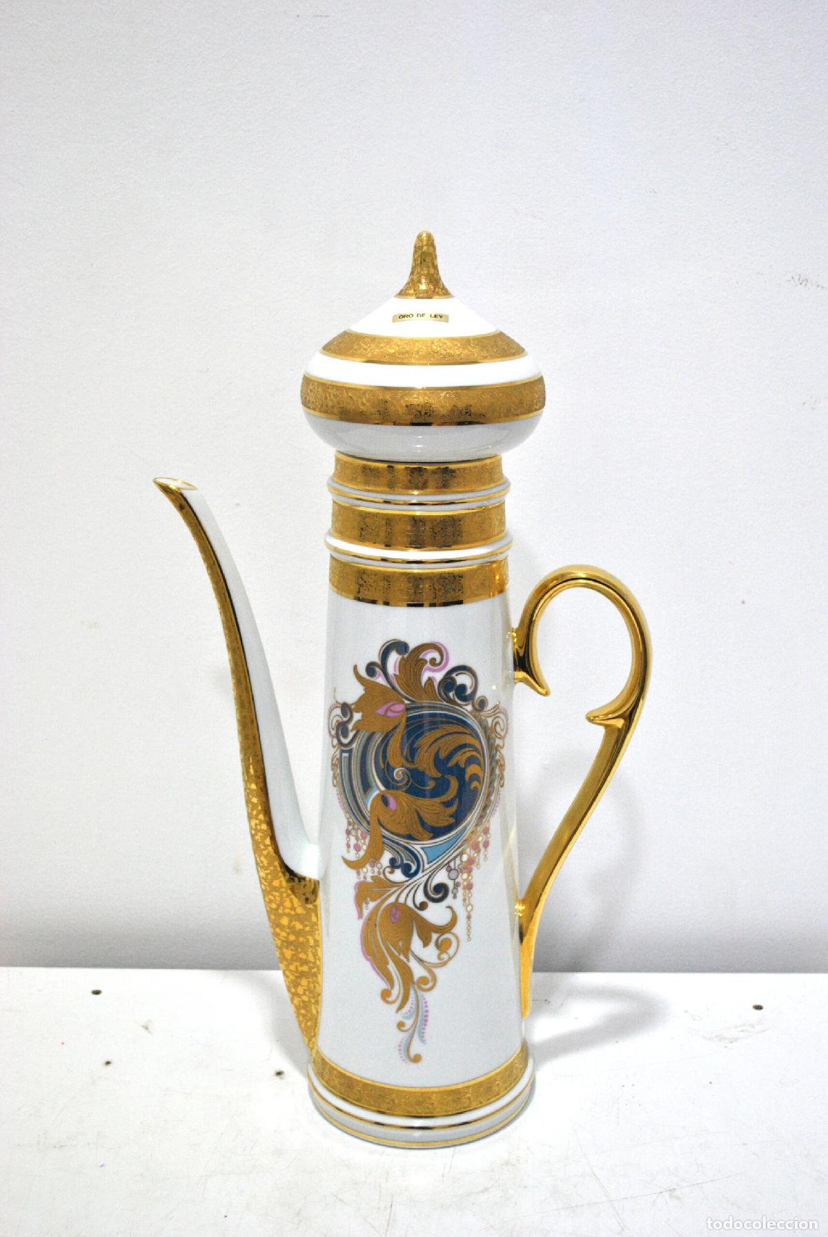 Antig&uuml;edades: Cafetera porcelana y oro 22 K - Foto 2