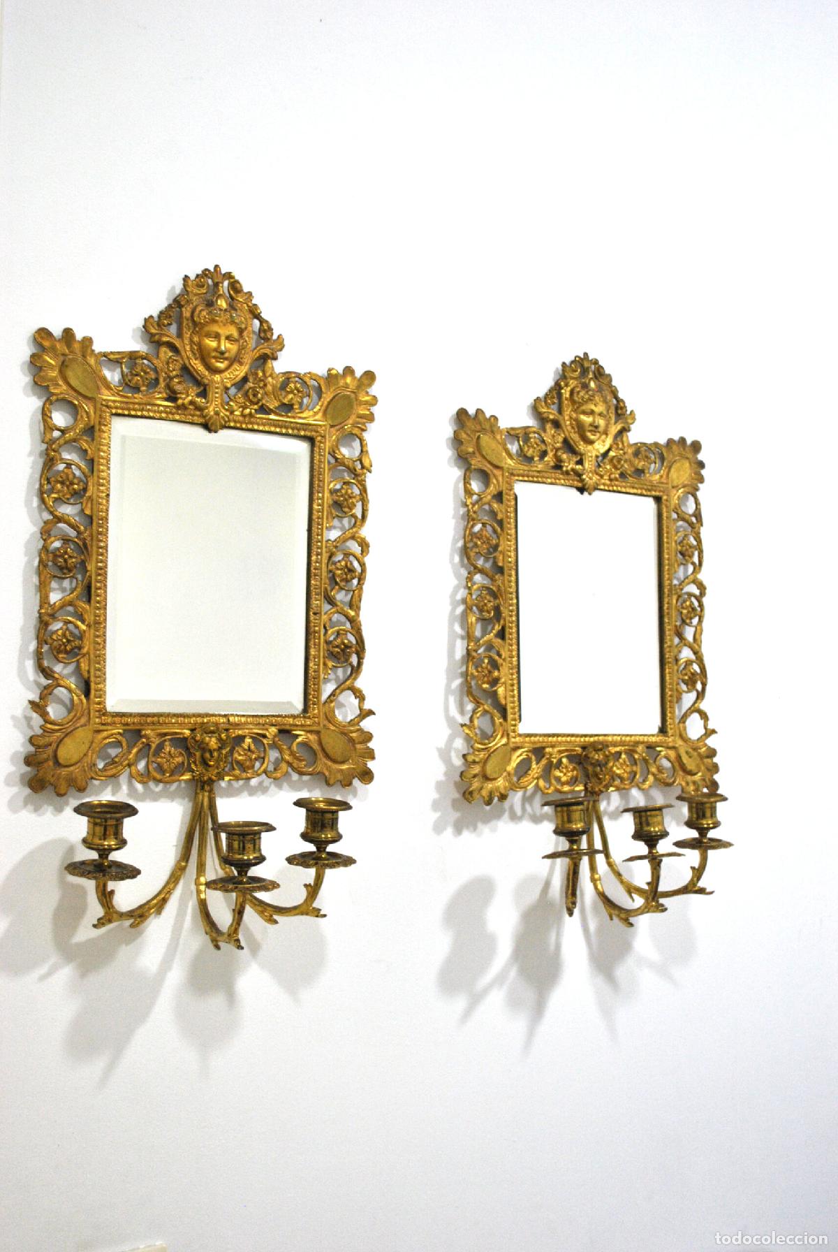 Antig&uuml;edades: Apliques barrocos bronce dorado