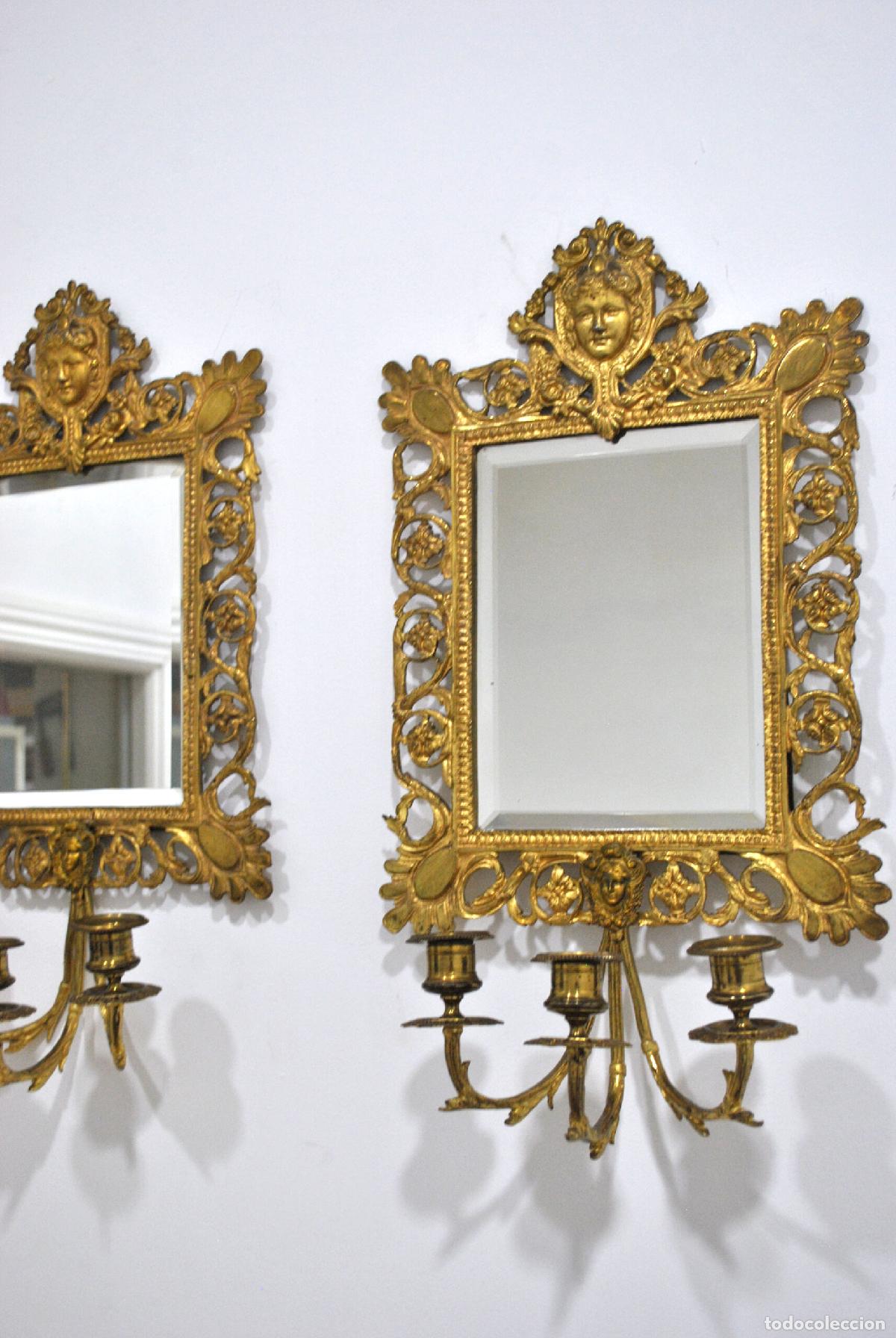 Antig&uuml;edades: Apliques barrocos bronce dorado - Foto 2