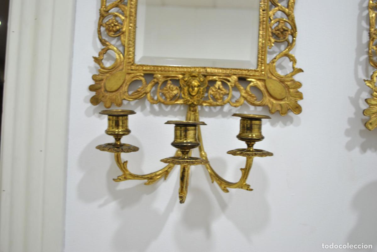 Antig&uuml;edades: Apliques barrocos bronce dorado - Foto 5