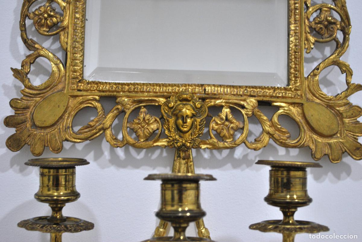 Antig&uuml;edades: Apliques barrocos bronce dorado - Foto 6