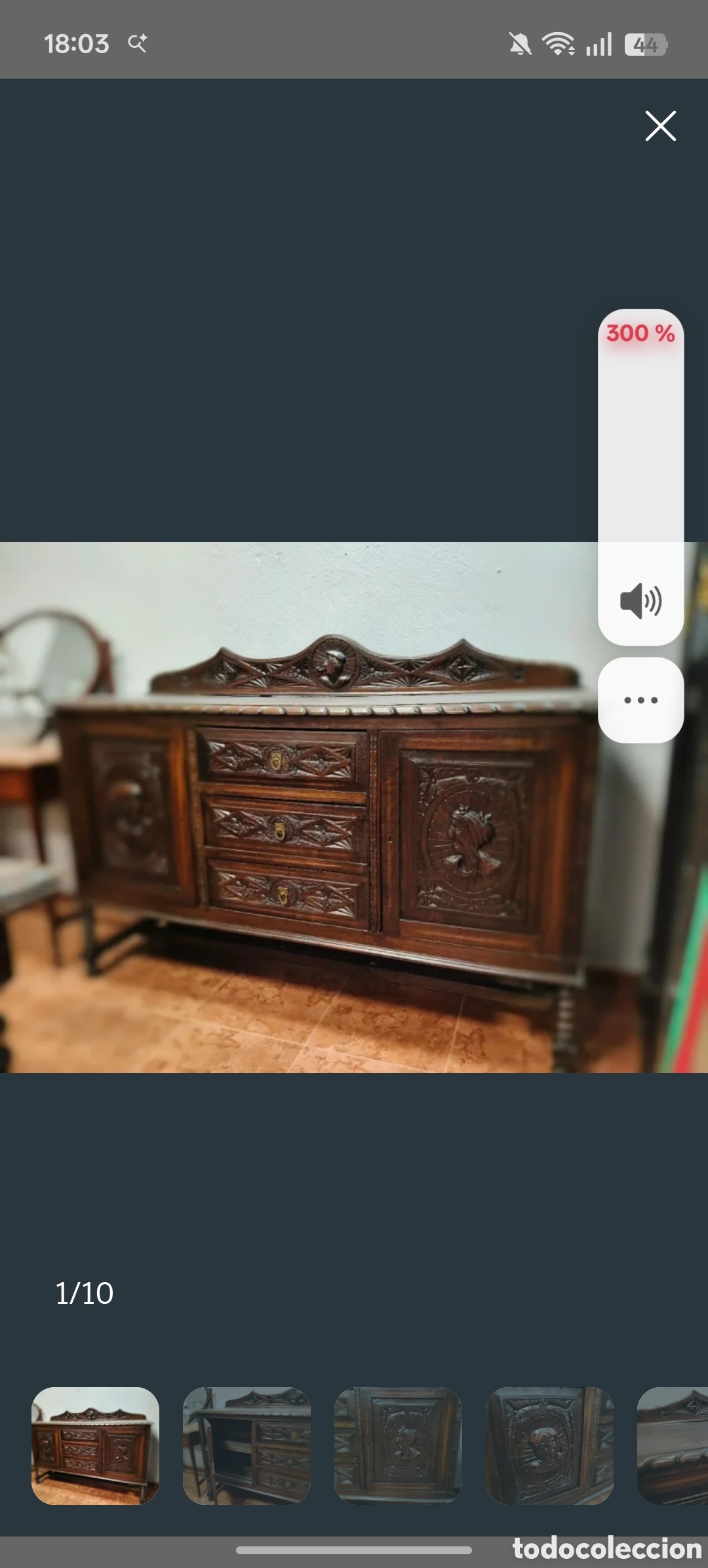 Antig&uuml;edades: Aparador antiguo de madera tallada