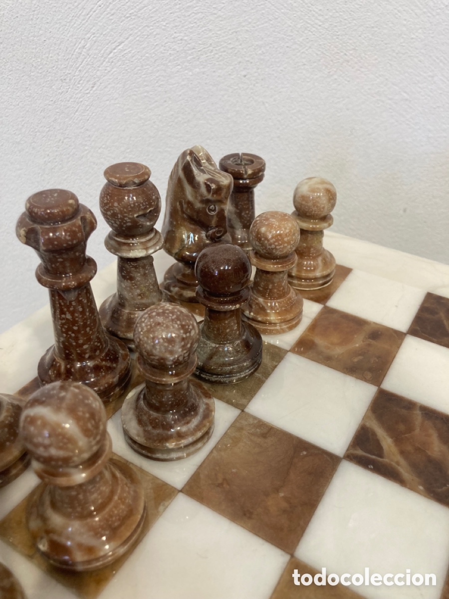 Antig&uuml;edades: Ajedrez de m&aacute;rmol con mesa - Foto 10