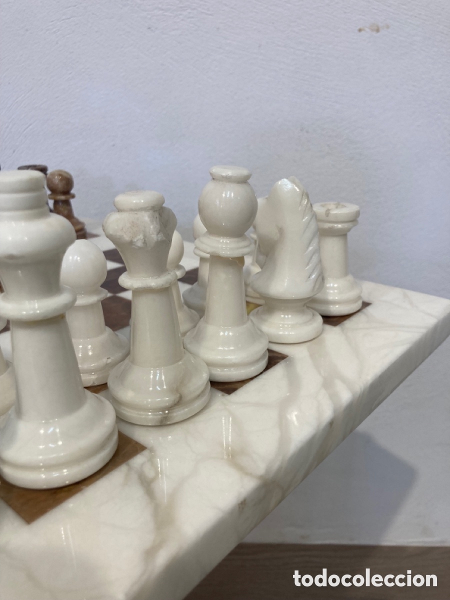 Antig&uuml;edades: Ajedrez de m&aacute;rmol con mesa - Foto 12
