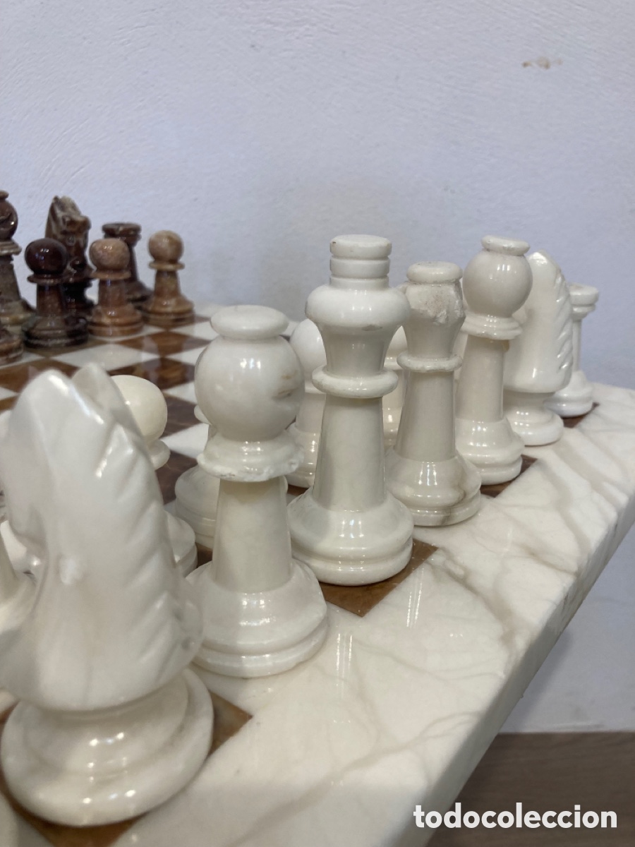 Antig&uuml;edades: Ajedrez de m&aacute;rmol con mesa - Foto 13
