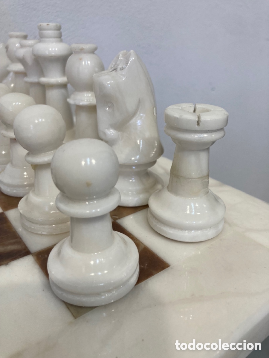 Antig&uuml;edades: Ajedrez de m&aacute;rmol con mesa - Foto 14