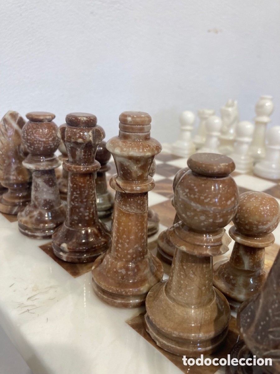 Antig&uuml;edades: Ajedrez de m&aacute;rmol con mesa - Foto 16