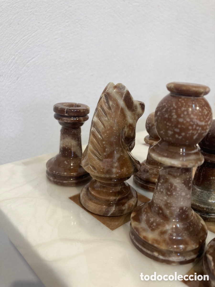 Antig&uuml;edades: Ajedrez de m&aacute;rmol con mesa - Foto 17
