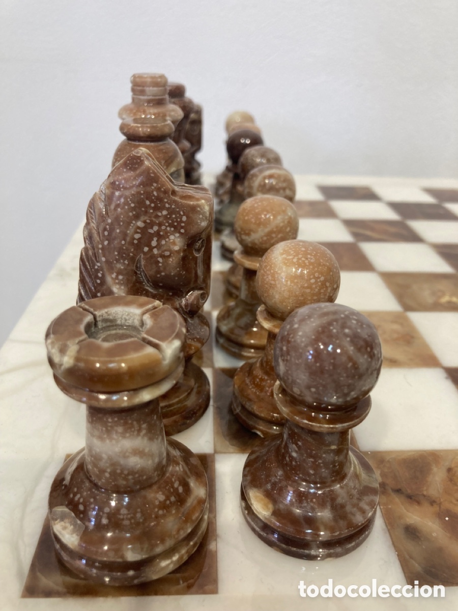 Antig&uuml;edades: Ajedrez de m&aacute;rmol con mesa - Foto 18