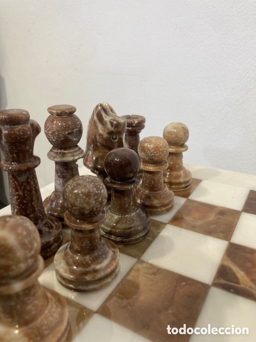 Antig&uuml;edades: Ajedrez de m&aacute;rmol con mesa - Foto 22