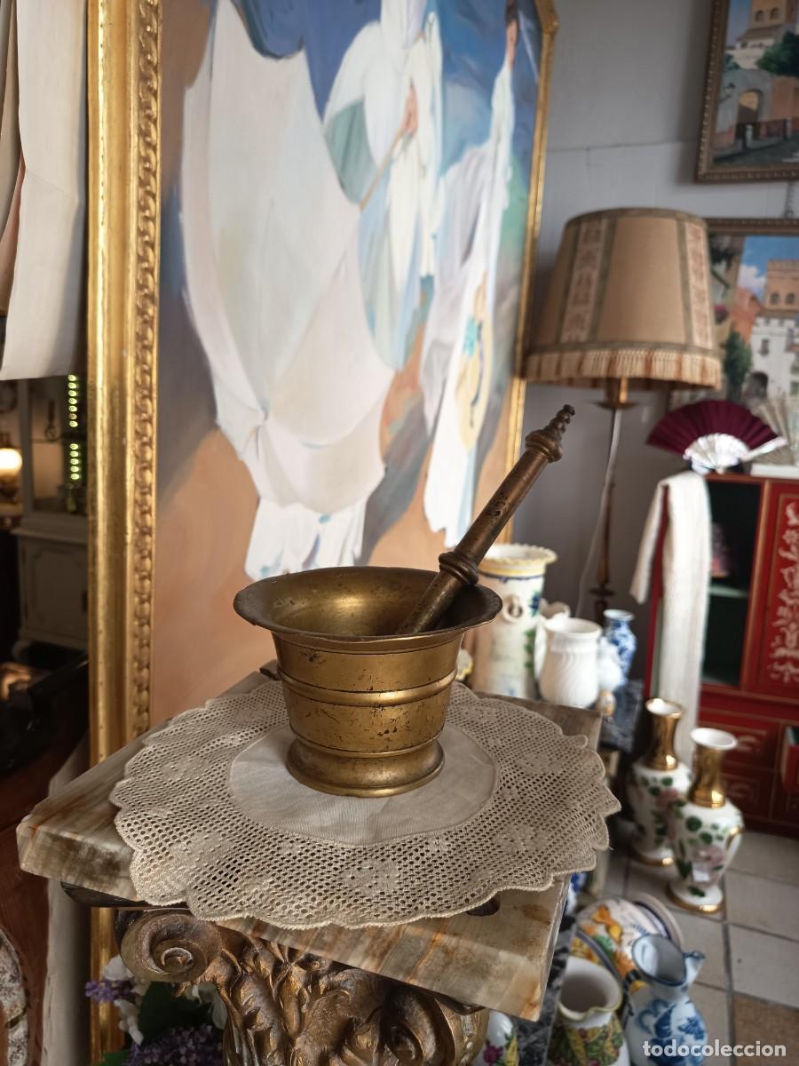 Antig&uuml;edades: Mortero antiguo bronce liso
