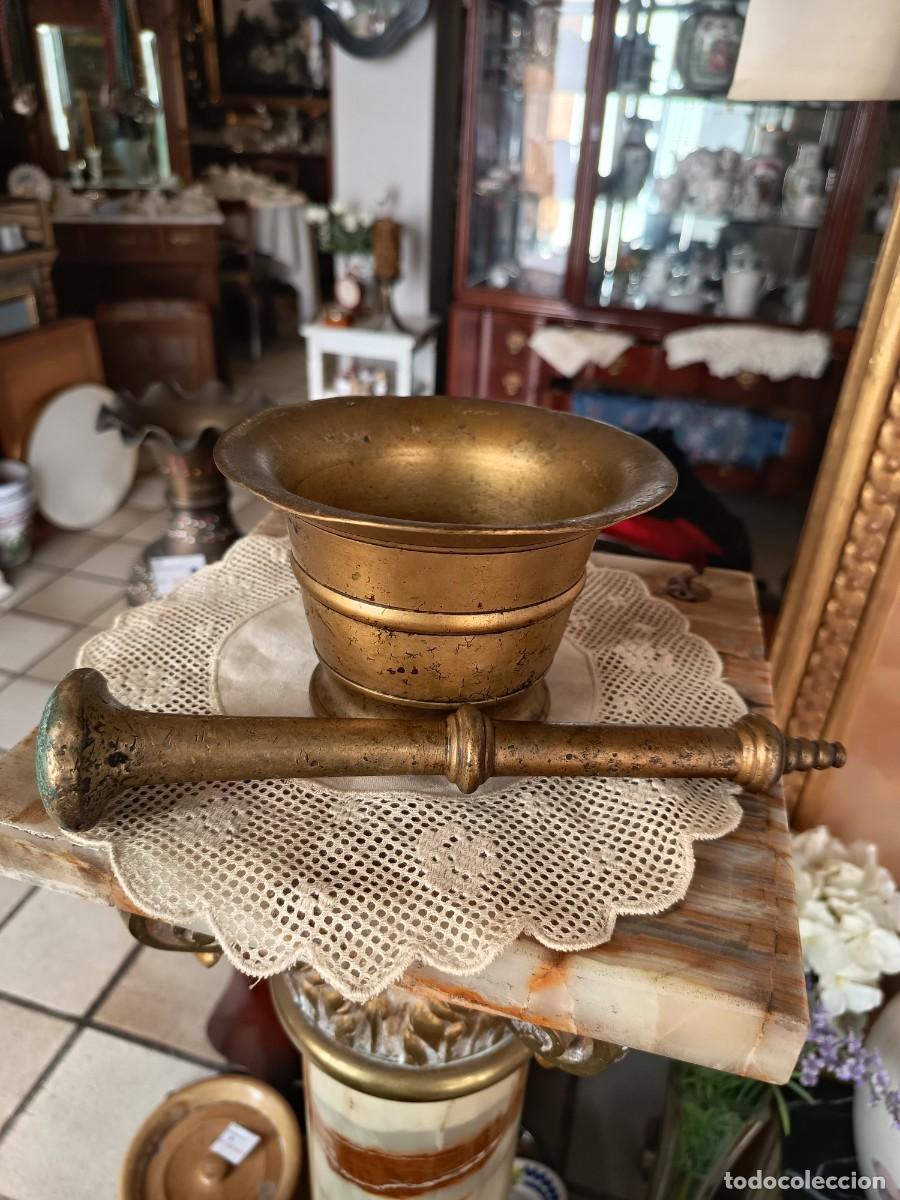 Antig&uuml;edades: Mortero antiguo bronce liso - Foto 4