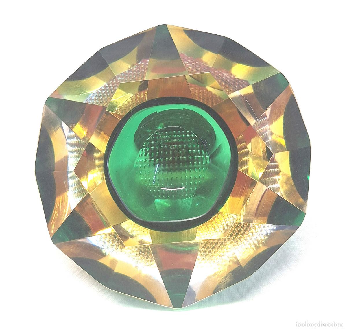 Antiquit&eacute;s: Cuenco Cristal Prism&aacute;tico de Flavio Poli Mandruzzato Murano a&ntilde;os 50