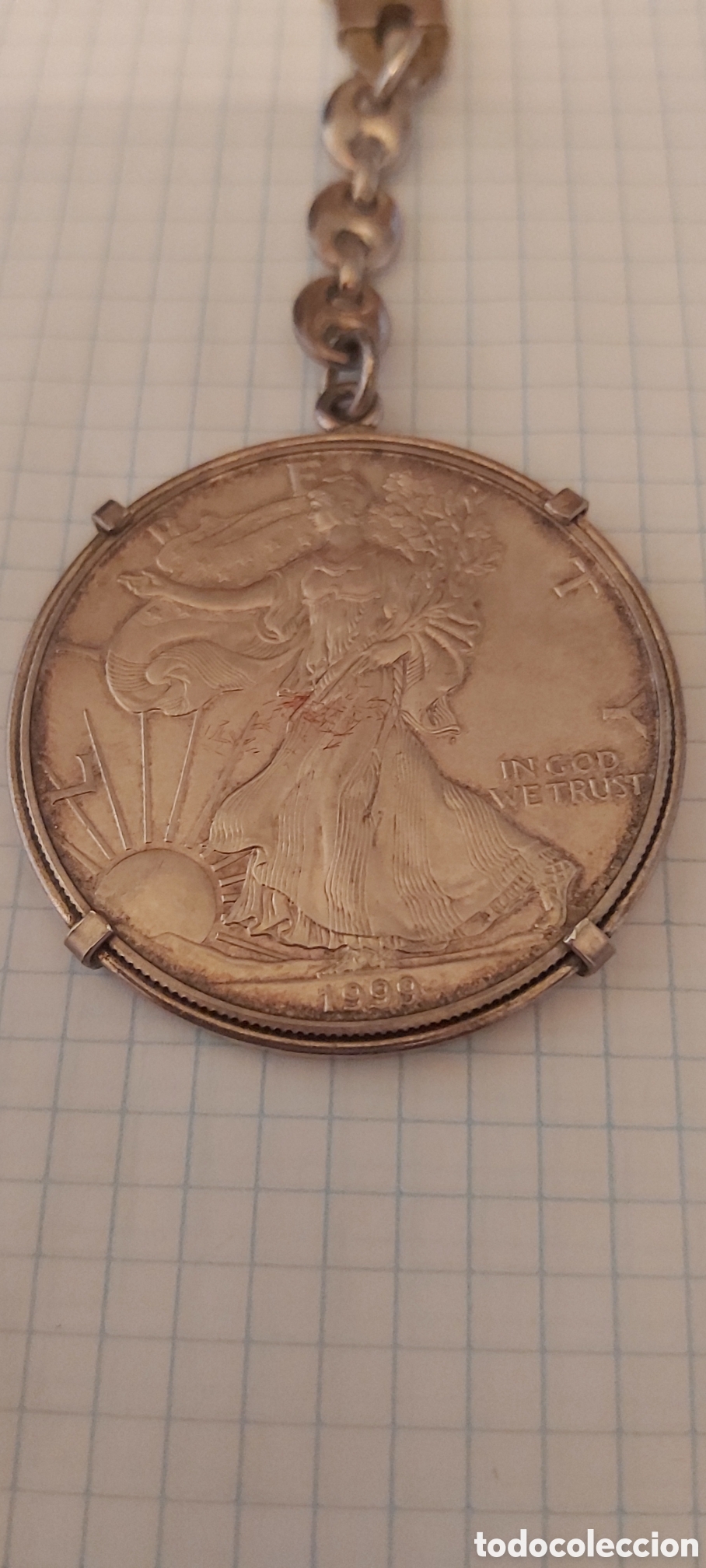 Antig&uuml;edades: LLAVERO DE PLATA. DOLLAR EEUU 1999 - Foto 4
