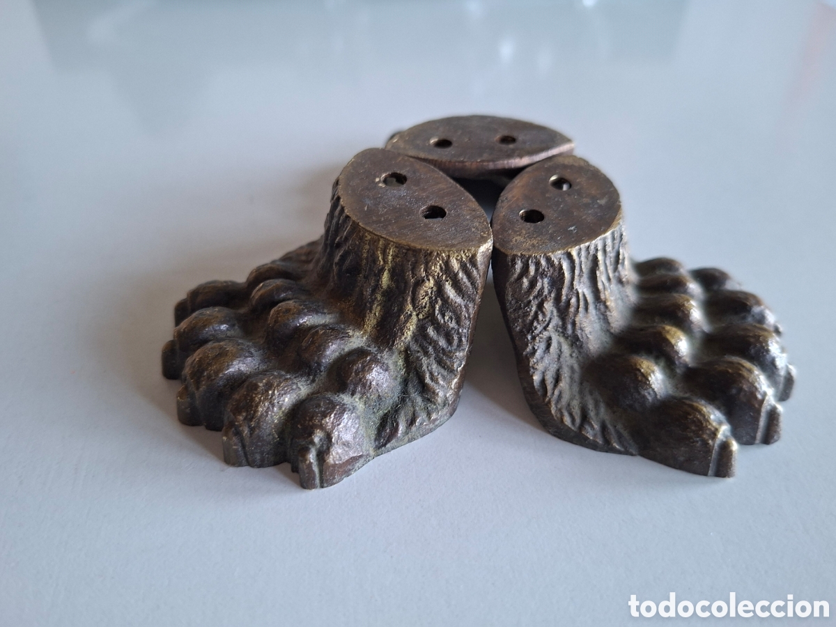 Antig&uuml;edades: 3 GARRAS DE BRONCE ANTIGUAS - Foto 3