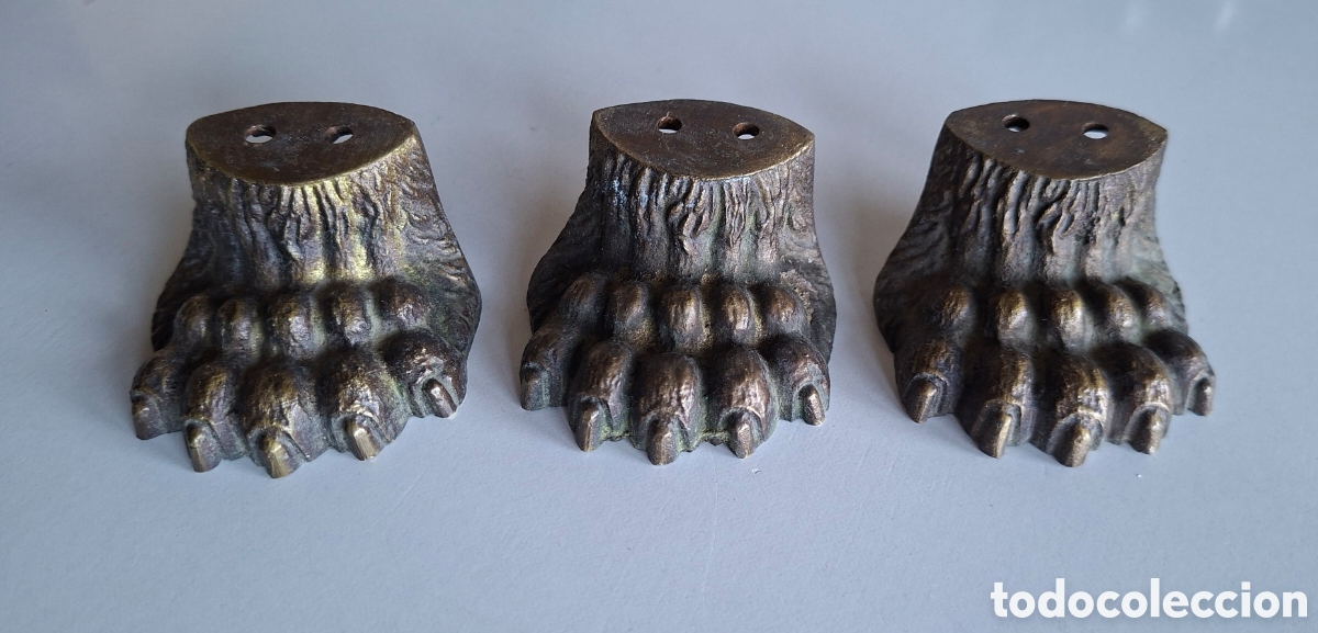 Antig&uuml;edades: 3 GARRAS DE BRONCE ANTIGUAS