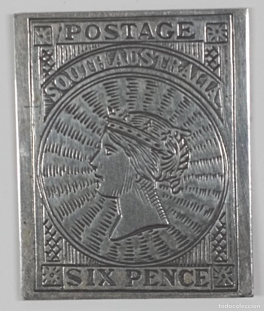 Antig&uuml;edades: Lingote de plata 999.9 sello de Australia del Sur six pence de 1855
